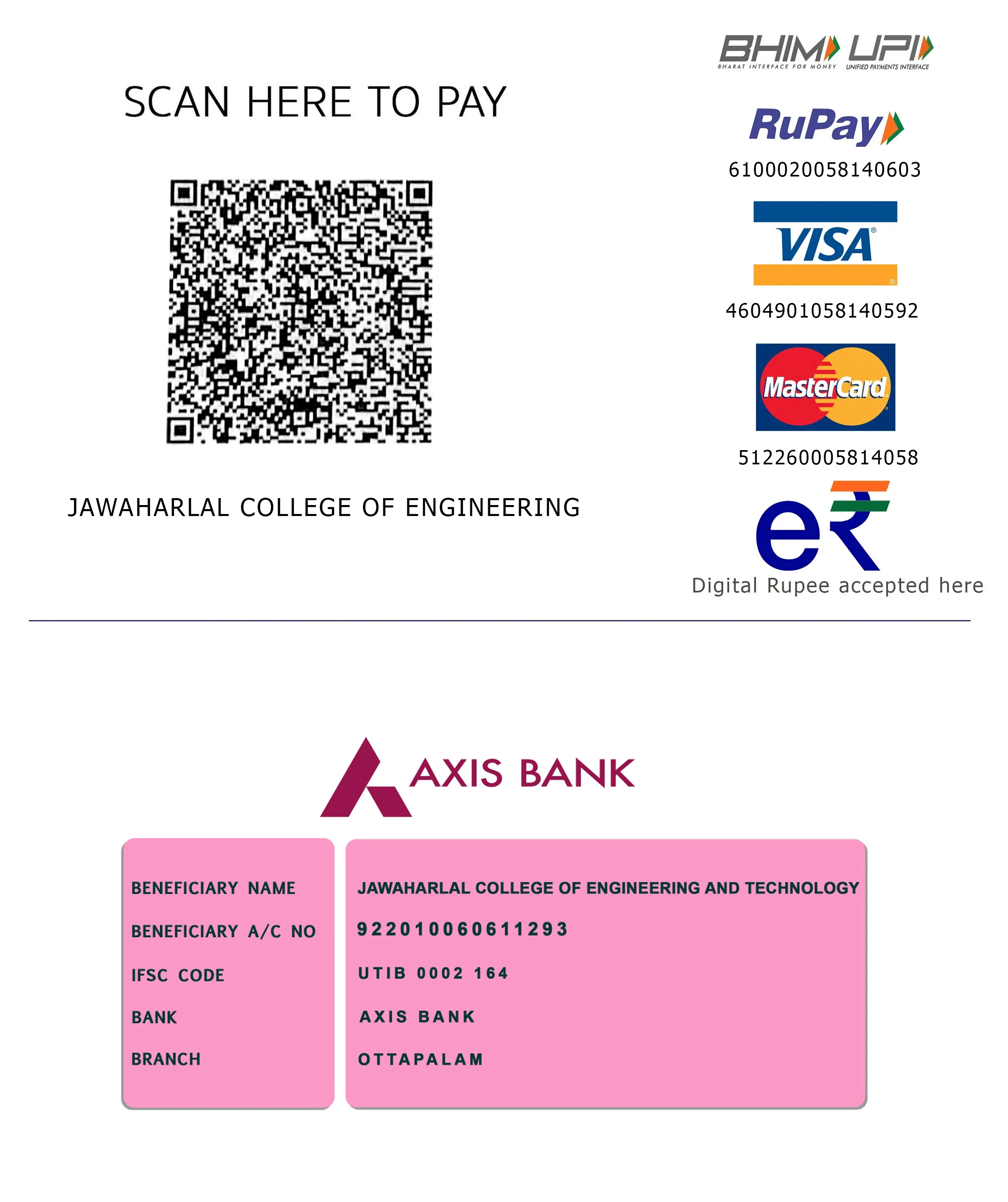 bank details